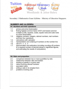 Sec 2 Maths Tuition